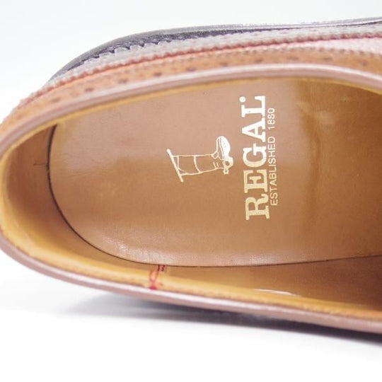 美品★リーガル SIZE 25【★茶×濃茶/カーフ×スエード×グレインレザー】ロングウイング/ウイングチップ/B-HA0629/514S/REGAL★c194