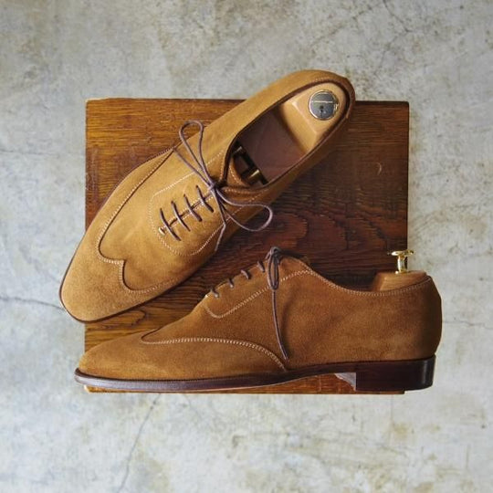 極上★(伊)ALMAS×トレーディングポスト SIZE40【★スエード/ブラインドブローグ】アルマス/Trading Post★c195