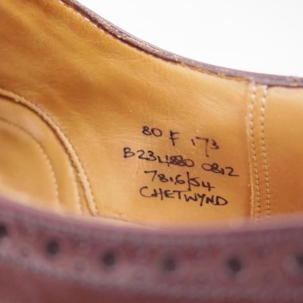 極上★チャーチ 80F/UK8【★チェットウインド/CHETWYND/173ラスト】4都市ロゴ/ポリッシュドバインダーカーフ/フルブローグ/Church's★c199