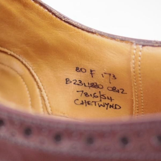 極上★チャーチ 80F/UK8【★チェットウインド/CHETWYND/173ラスト】4都市ロゴ/ポリッシュドバインダーカーフ/フルブローグ/Church's★c199