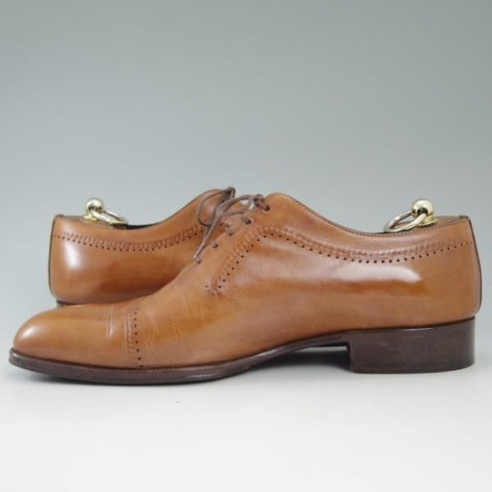 極美品★(伊)タニノクリスチー SIZE 7.5【★希少!!シャドーステッチ仕様】ホールカット/136226/カーフ/TANINO CRISCI★c202