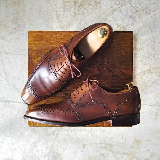 極上★(仏)Corthay/コルテ SIZE 7【★定価20万円程度】ウイングチップ/パティーヌ/カーフ★c203