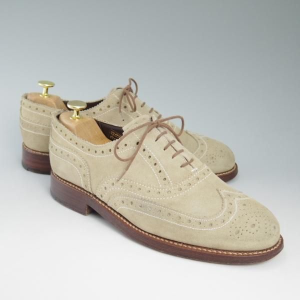 美品★グレンソン 7.5G 【★カントリーシューズ/短靴/フルブローグ】6508-78/スエード/GRENSON★c206