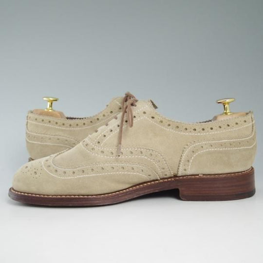 美品★グレンソン 7.5G 【★カントリーシューズ/短靴/フルブローグ】6508-78/スエード/GRENSON★c206