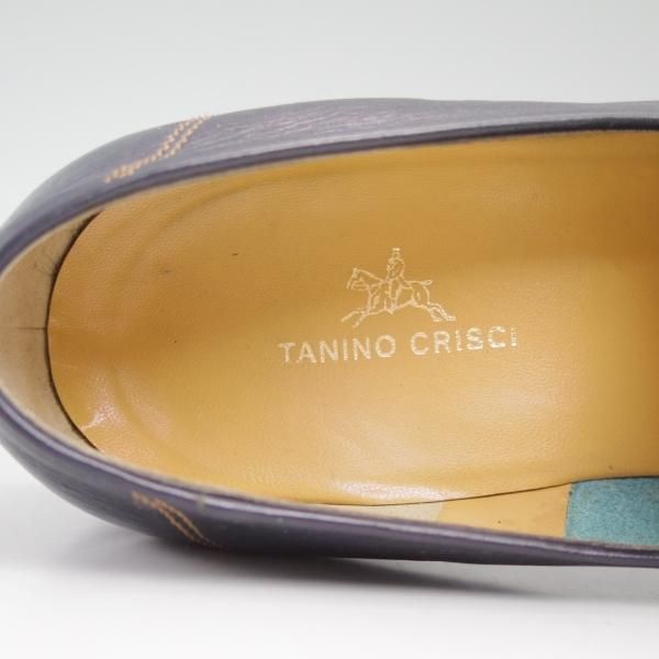 極上★(伊)タニノクリスチー SIZE 7.5【★定価15万円以上】ローファー/スリッポン/131314/カーフ/ネイビー/TANINO CRISCI★c213