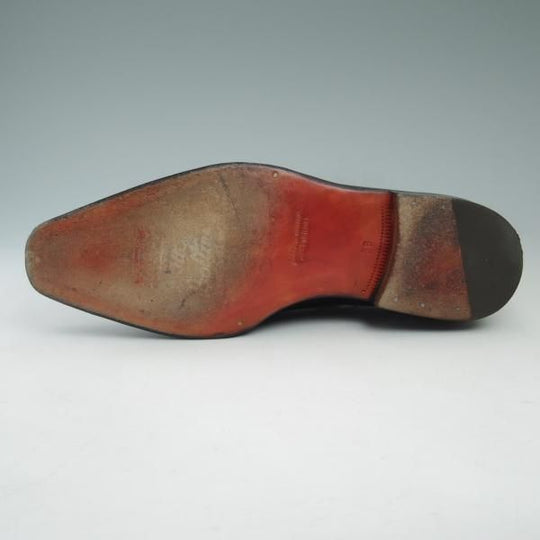 美品★(伊)ボリーニ SIZE 38【★クォーターブローグ】カーフ/ブラック/BOLLINI★c223