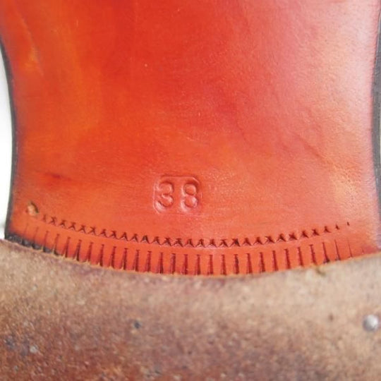 美品★(伊)ボリーニ SIZE 38【★クォーターブローグ】カーフ/ブラック/BOLLINI★c223