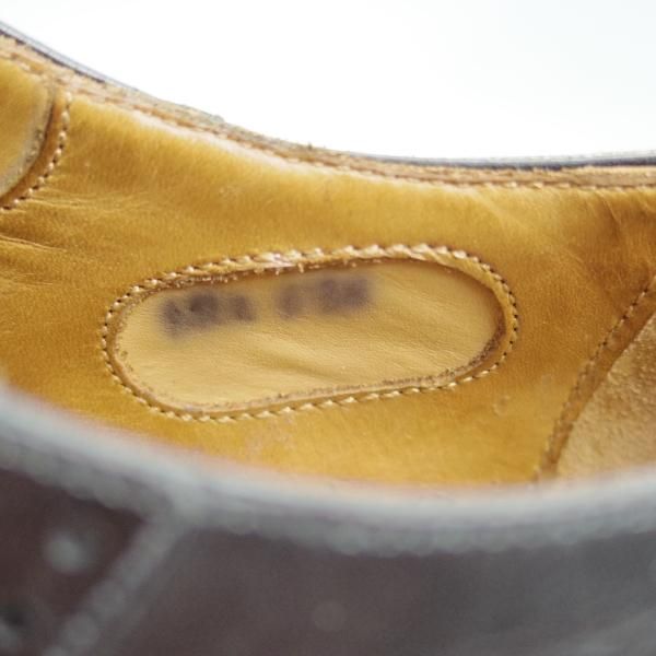 美品★(伊)ボリーニ SIZE 38【★クォーターブローグ】カーフ/ブラック/BOLLINI★c223