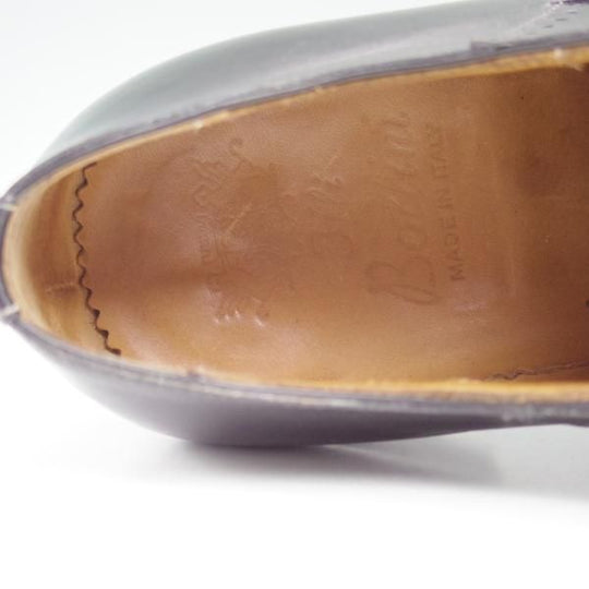 美品★(伊)ボリーニ SIZE 38【★クォーターブローグ】カーフ/ブラック/BOLLINI★c223