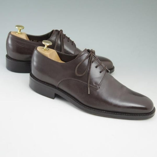 美品★(伊製)ジョルジオアルマーニ SIZE 40.5【★定価11万円以上/ブラックラピド製法】プレーントゥ/アルマーニ/Giorgio Armani★c224