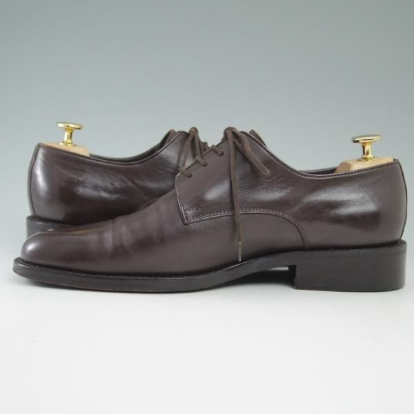 美品★(伊製)ジョルジオアルマーニ SIZE 40.5【★定価11万円以上/ブラックラピド製法】プレーントゥ/アルマーニ/Giorgio Armani★c224