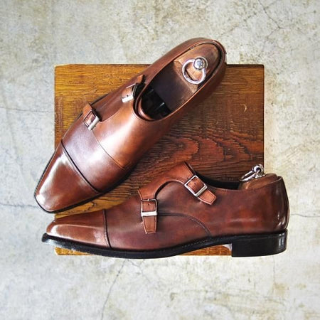 美品★スコッチグレイン 25.5cm【★ISETAN MEN'S/伊勢丹メンズ別注品】ダブルモンク/3460/SCOTCH GRAIN★c225