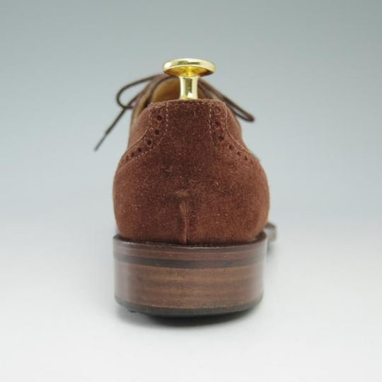 美品★(伊)マンニーナ(レディース) SIZE 38程度 【★希少!!オーダー品/パンチドキャップトゥ】スエード/茶/MANNINA★c226