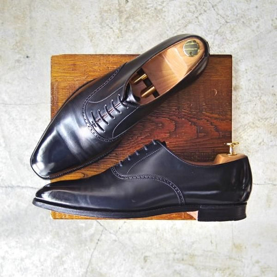 極美品★クロケット＆ジョーンズ 8E【★ダルトン/DALTON】348ラスト/プレーントゥ/カーフ/ブラック/Crockett＆Jones★c231