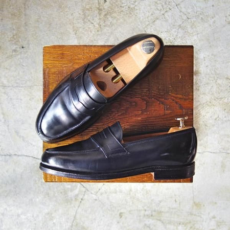 極上★クロケット＆ジョーンズ 5.5EE【★コインローファー/HARROW】カーフ/ブラック/Crockett＆Jones★c232