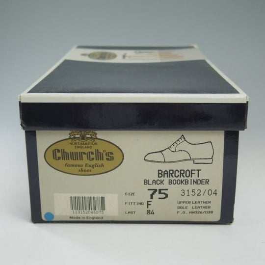 極上★チャーチ 75F/UK7.5【★ブックバインダーカーフ/3都市ロゴ】84ラスト/Barcroft/バークロフト/旧チャーチ/Church's★c233