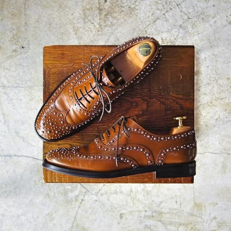 極美品★チャーチ(レディース) SIZE 36【★バーウッド/BURWOOD MET/スタッズ】フルブローグ/ポリッシュドバインダーカーフ/Church's★c234