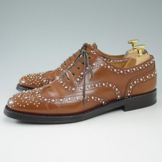 極美品★チャーチ(レディース) SIZE 36【★バーウッド/BURWOOD MET/スタッズ】フルブローグ/ポリッシュドバインダーカーフ/Church's★c234