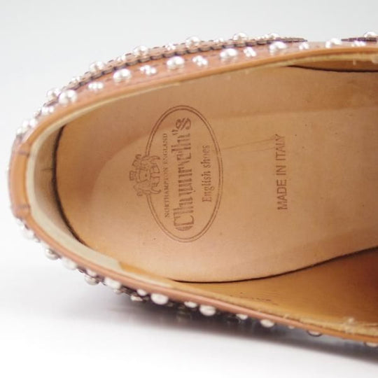 極美品★チャーチ(レディース) SIZE 36【★バーウッド/BURWOOD MET/スタッズ】フルブローグ/ポリッシュドバインダーカーフ/Church's★c234