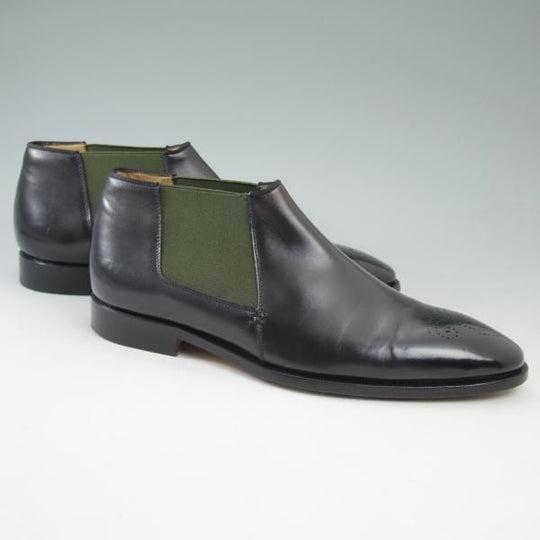 極上★(伊)ラパーロ SIZE 6.5G【★(銀座三越)取り扱い/サイドゴアブーツ】カーフ/黒/ブーツ/Raparo★c236