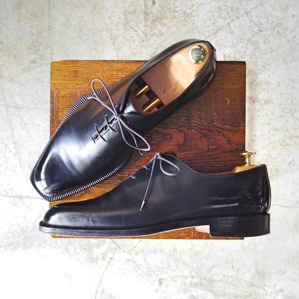 極美品★(伊)タニノクリスチー SIZE 8【★定価15万円以上】ホールカット/1311407/カーフ/黒/TANINO CRISCI★c242