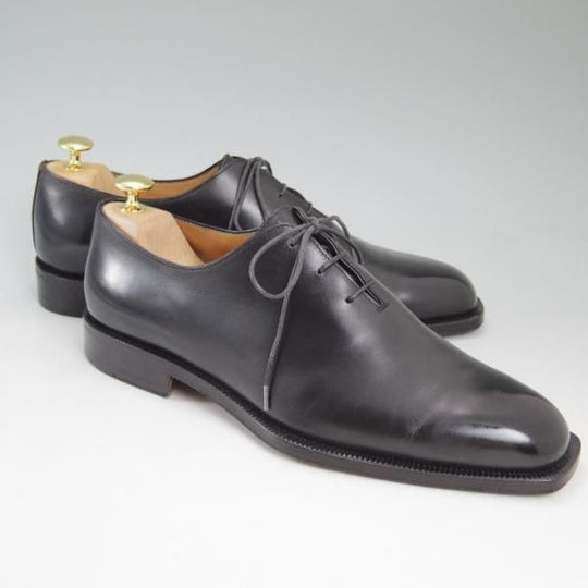 極美品★(伊)タニノクリスチー SIZE 8【★定価15万円以上】ホールカット/1311407/カーフ/黒/TANINO CRISCI★c242