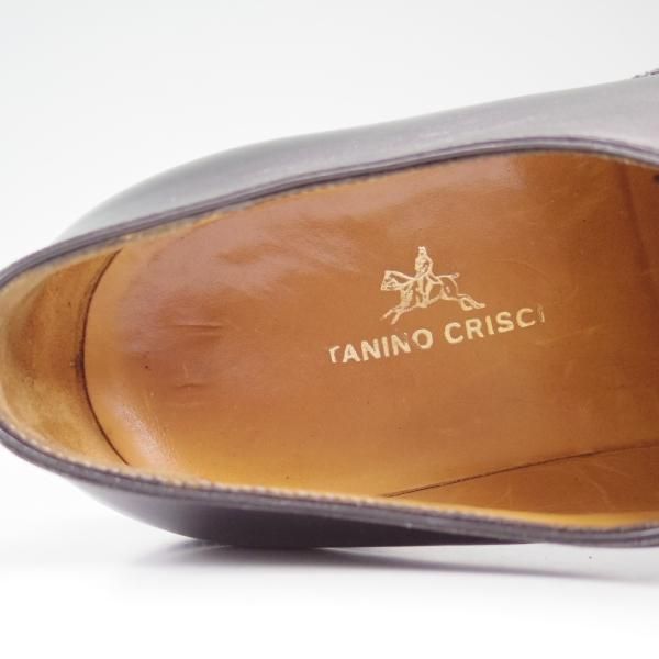 極美品★(伊)タニノクリスチー SIZE 8【★定価15万円以上】ホールカット/1311407/カーフ/黒/TANINO CRISCI★c242