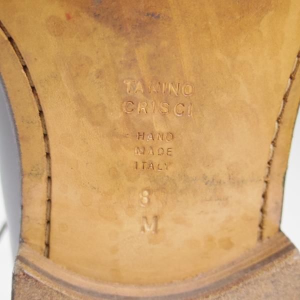 極美品★(伊)タニノクリスチー SIZE 8【★定価15万円以上】ホールカット/1311407/カーフ/黒/TANINO CRISCI★c242