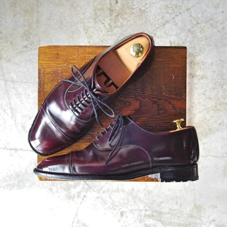 極上★(英)SAXONE/サクソン SIZE 7【★英国製/ストレートチップ】3251/ポリッシュカーフ★c243