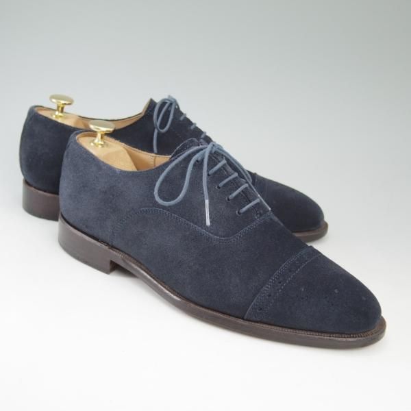 美品★ショーンハイト/東立製靴 SIZE 25.5【★グッドイヤーウェルテッド製法】セミブローグ/スエード/ネイビー/SH405-2★c246