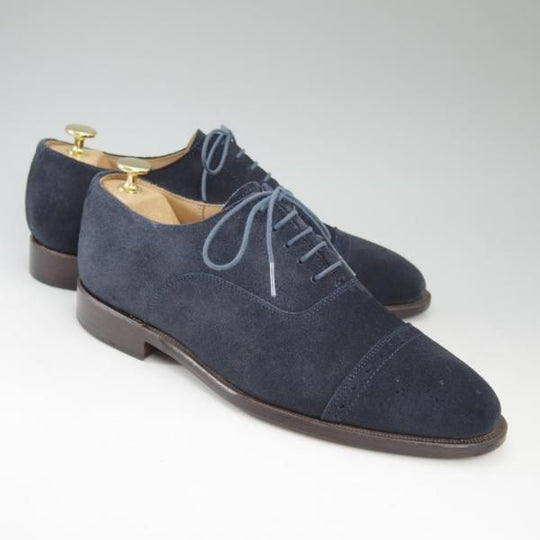 美品★ショーンハイト/東立製靴 SIZE 25.5【★グッドイヤーウェルテッド製法】セミブローグ/スエード/ネイビー/SH405-2★c246