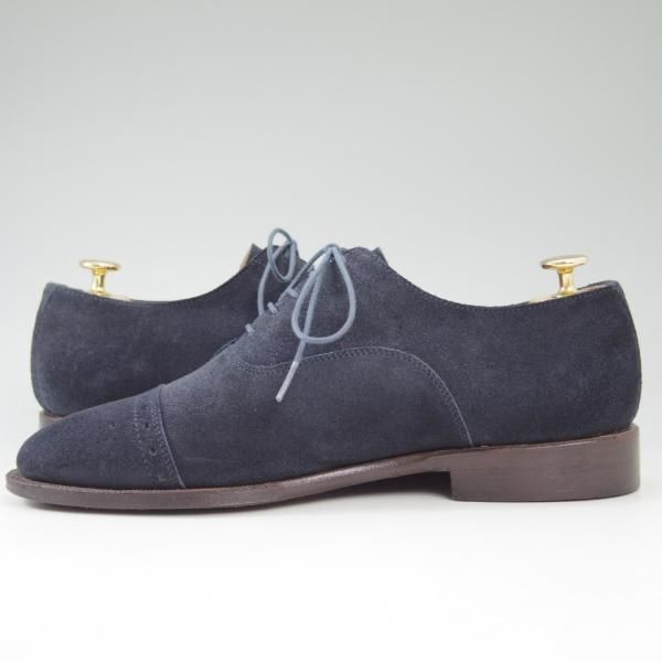 美品★ショーンハイト/東立製靴 SIZE 25.5【★グッドイヤーウェルテッド製法】セミブローグ/スエード/ネイビー/SH405-2★c246