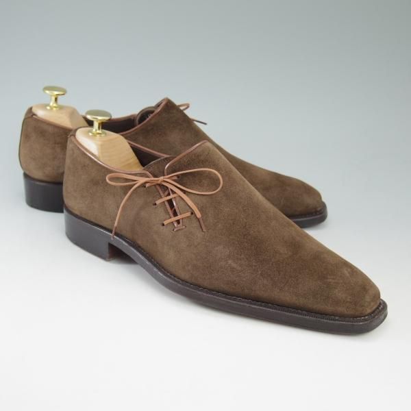 極上★(伊)Cortina/コルティナ SIZE 6.5【ブラックラピド製法★伊勢丹新宿店取り扱い】サイドレース/スエード★c247