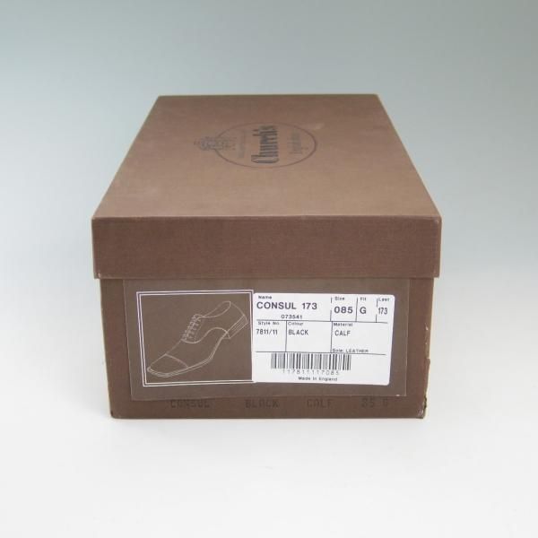 極美品★チャーチ 85G/UK8.5【★コンサル/CONSUL】173ラスト/ストレートチップ/4都市ロゴ/カーフ/Church's★c251