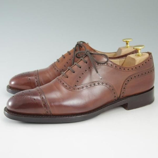 美品★チャーチ/Church's 75F/UK7.5 【★ディプロマット/DIPLOMAT】173ラスト/セミブローグ/5都市ロゴ/ネバダカーフ/★c252