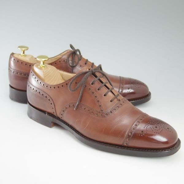 美品★チャーチ/Church's 75F/UK7.5 【★ディプロマット/DIPLOMAT】173ラスト/セミブローグ/5都市ロゴ/ネバダカーフ/★c252