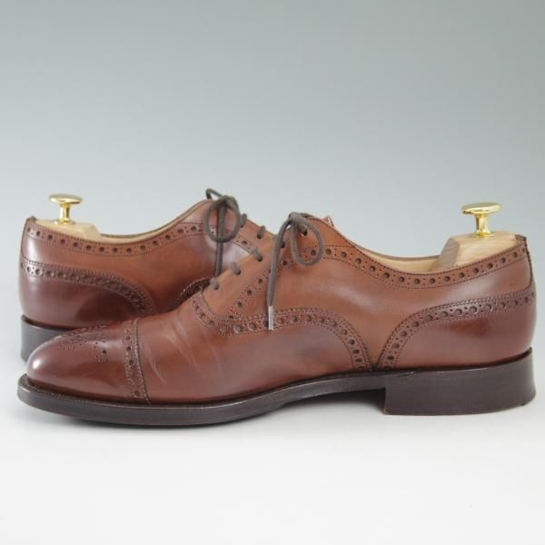 美品★チャーチ/Church's 75F/UK7.5 【★ディプロマット/DIPLOMAT】173ラスト/セミブローグ/5都市ロゴ/ネバダカーフ/★c252