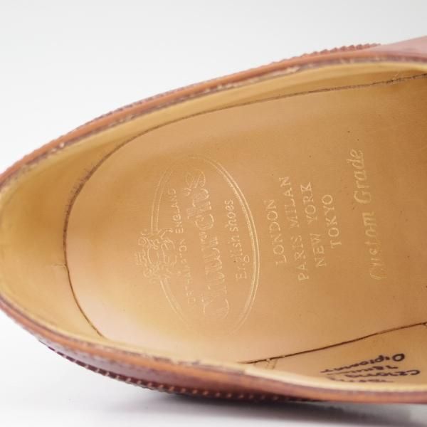 美品★チャーチ/Church's 75F/UK7.5 【★ディプロマット/DIPLOMAT】173ラスト/セミブローグ/5都市ロゴ/ネバダカーフ/★c252