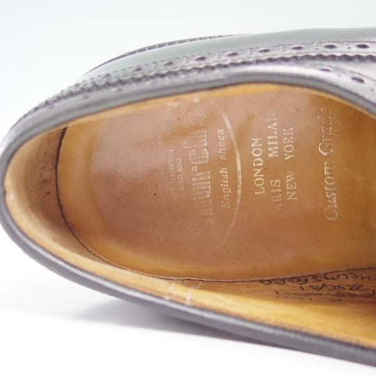 極上★チャーチ 75F/UK7.5【★希少!!セミブローグ型グラフトン】ブックバインダーカーフ/Chelmsford/100ラスト/4都市ロゴ/Church's★c259