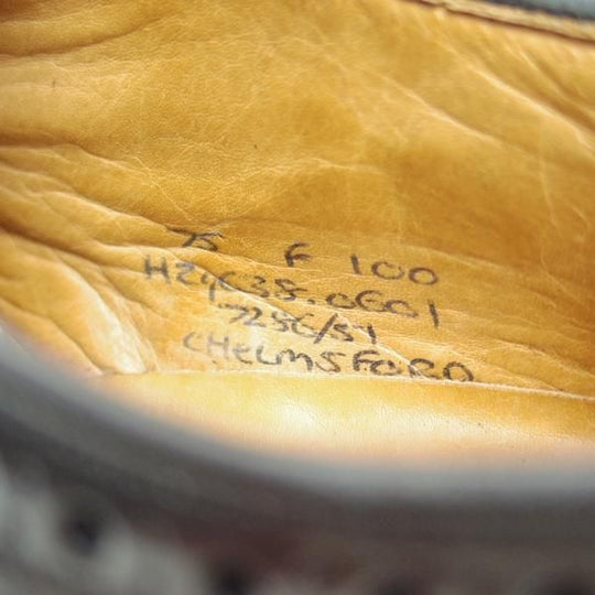 極上★チャーチ 75F/UK7.5【★希少!!セミブローグ型グラフトン】ブックバインダーカーフ/Chelmsford/100ラスト/4都市ロゴ/Church's★c259