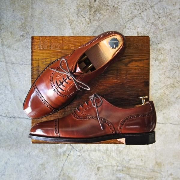 極美品★クロケット＆ジョーンズ 6E【★(英)ジョージクレバリー別注/GEORGE CLEVERLEY】クォーターブローグ/Crockett＆Jones★c261