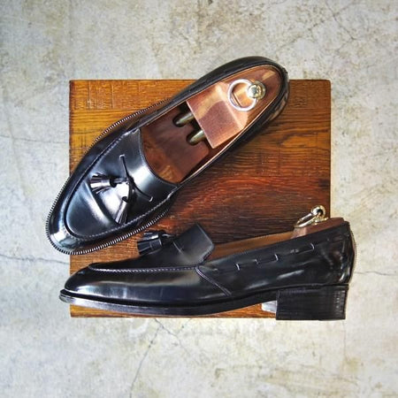 美品★ジョンロブ パリ UK8程度【時価100万円前後★ビスポーク品】タッセルローファー/カーフ/JOHN LOBB PARIS★c265