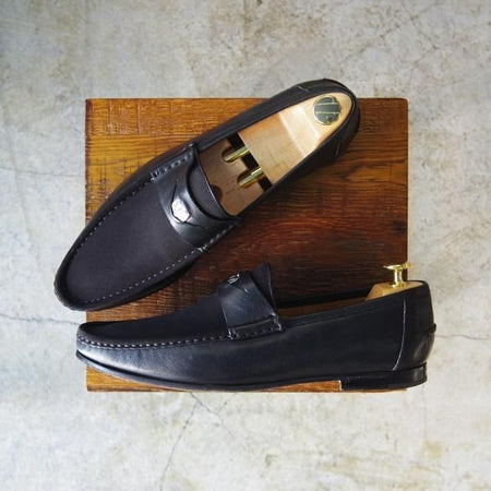 極上★グッチ SIZE 40【★コインローファー】黒/メンズ/靴/ローファー/スリッポン/GUCCI★c266