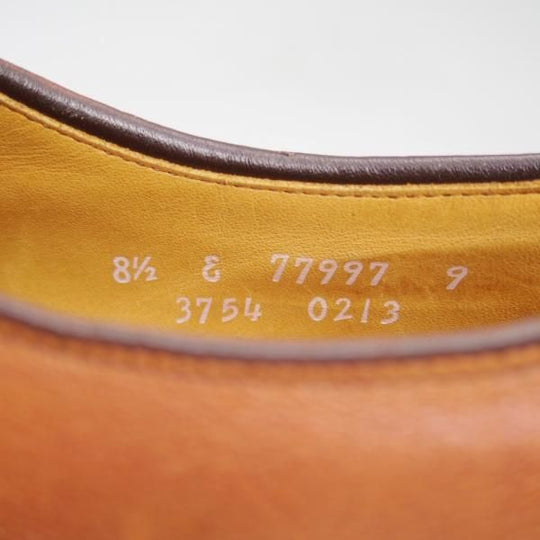 美品★(米)アレンエドモンズ 8.5E【★Uチップ/Stockbridge】カーフ/茶/メンズ/ALLEN EDMONDS★c267