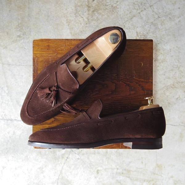 極上★クロケット＆ジョーンズ 7E【★ダイナイトソール/BEAMS別注/ALDERNEY】341ラスト/タッセルローファー/スエードCrockett＆Jones★c272