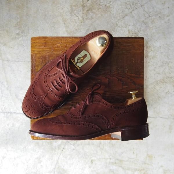 極上★チャーチ 55F【希少★アンテロープ革/REAL CAPE BUCK/旧チャーチ】Buck/73ラスト/3都市ロゴ/スエード/フルブローグ/Church's★c273