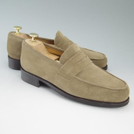 美品★パラブーツ SIZE 6.5【★ダックス/DAX/ギャラクシーソール使用】コインローファー/スエード/薄茶/Paraboot★c274