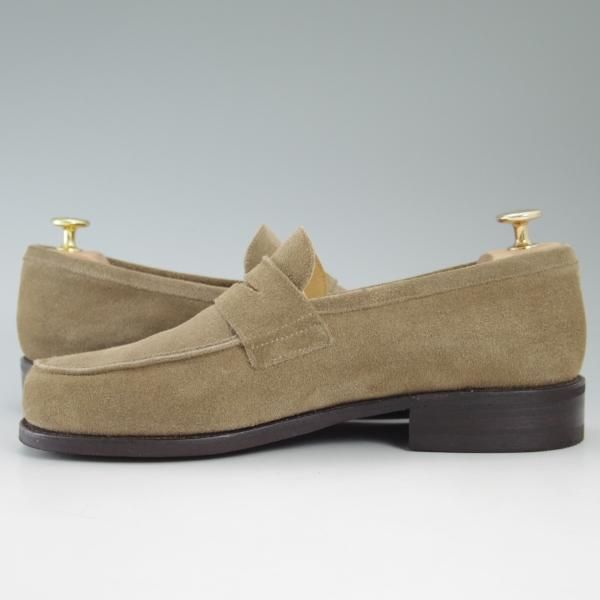 美品★パラブーツ SIZE 6.5【★ダックス/DAX/ギャラクシーソール使用】コインローファー/スエード/薄茶/Paraboot★c274