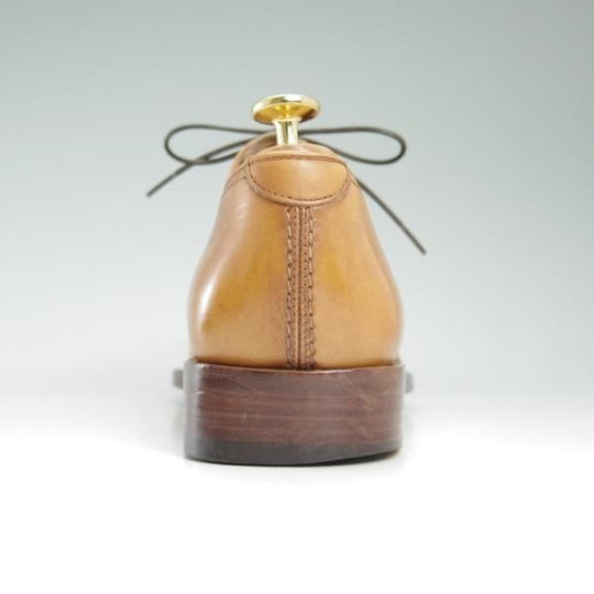 極上★(スペイン製)BARRATS/バラッツ SIZE 6.5【★スペイン王室御用達/パンチドキャップトゥ】カーフ/薄茶★c278