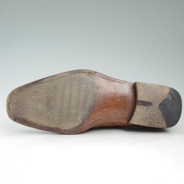 極上★(スペイン製)BARRATS/バラッツ SIZE 6.5【★スペイン王室御用達/パンチドキャップトゥ】カーフ/薄茶★c278